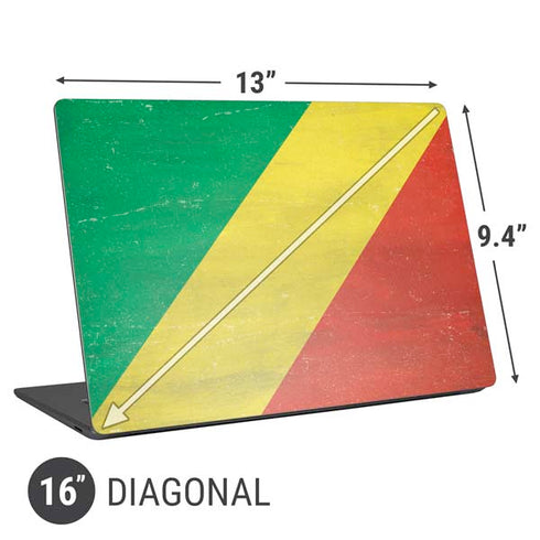 Republic of the Congo Flag Distressed Universal Laptop 16in (13 x 9.4in) Skin